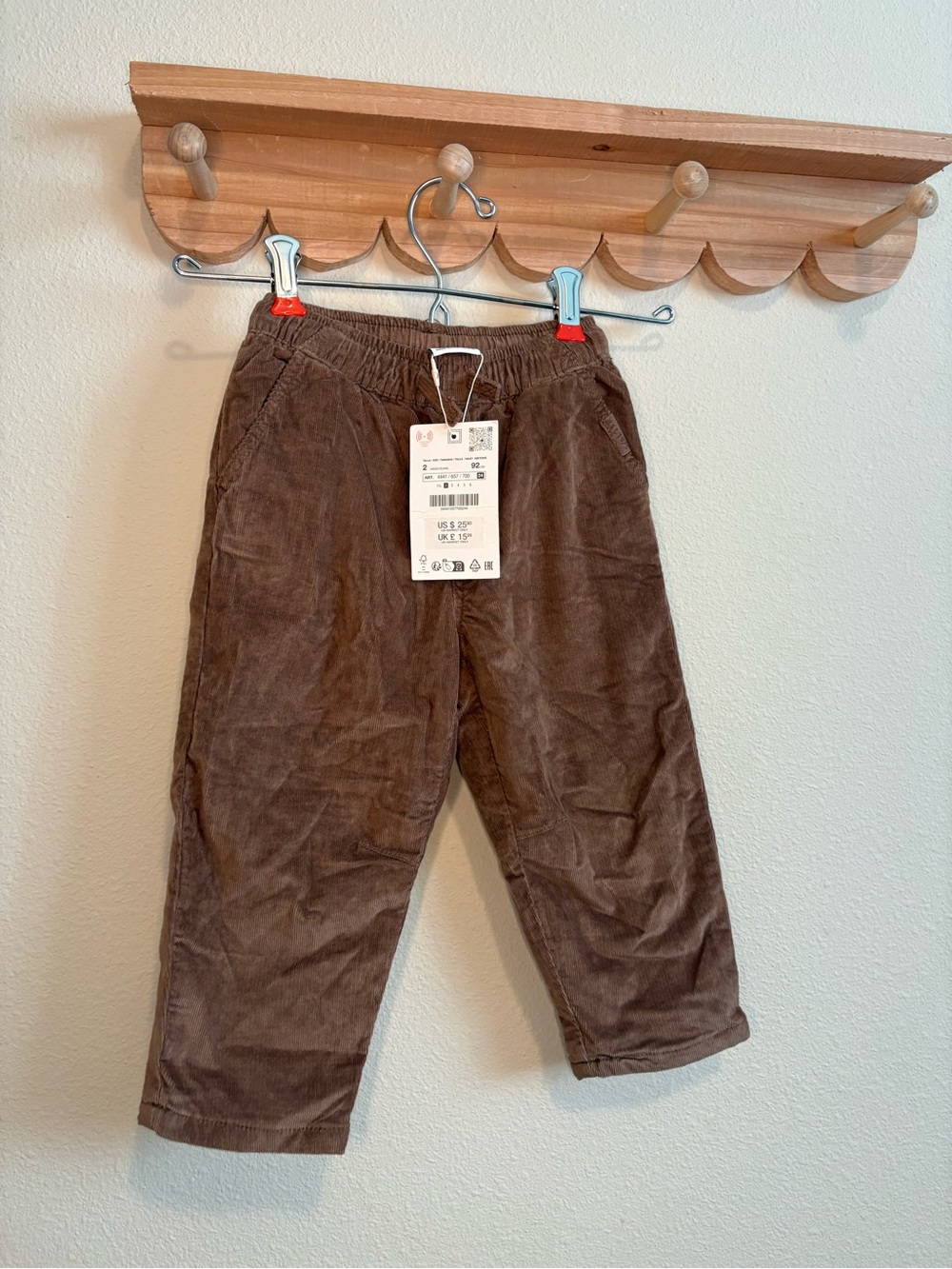 Zara Kids Brown Corduroy Pull-On Pants
